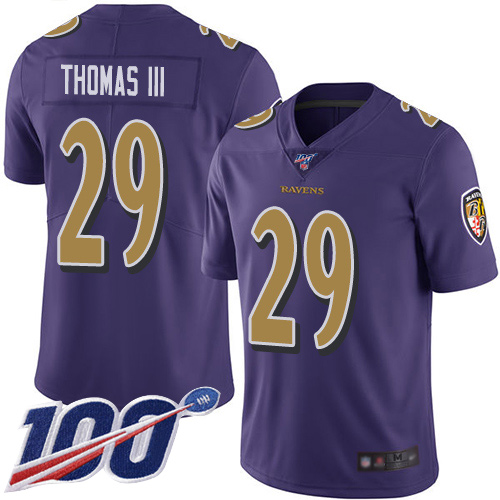 Baltimore Ravens Limited Purple Men Earl Thomas III Jersey NFL Football 29 100th Season Rush Vapor Untouchable